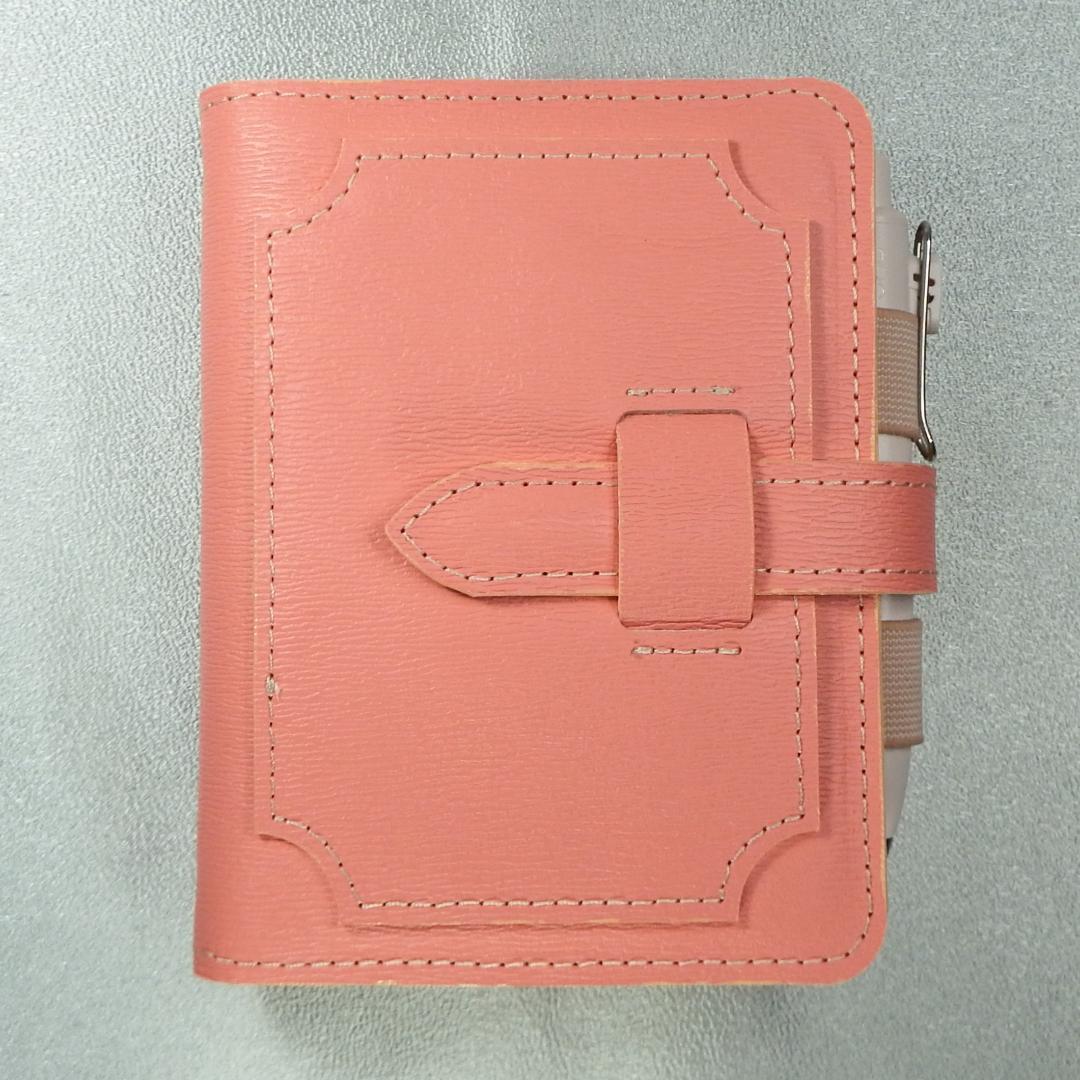 ピンクのシステム手帳（B7判,M6穴BDφ19mm）NO.251661B