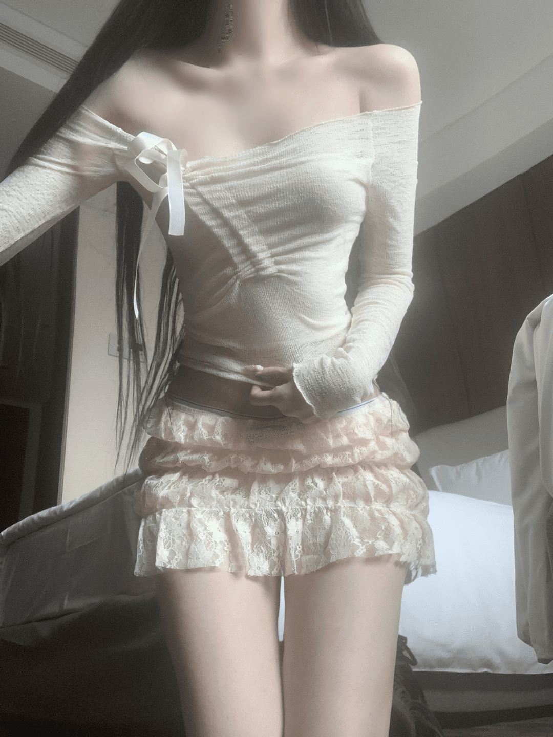 Selena Shirring Ribbon Top (3color)