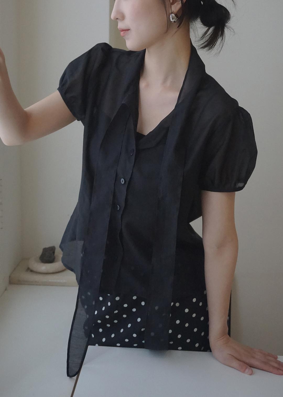 May scarf blouse_Black