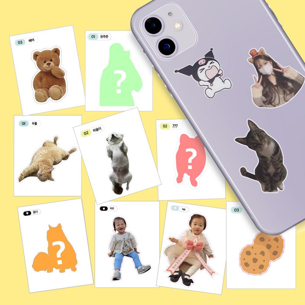 주문제작 띠부띠부씰 다꾸 노트북 폰꾸 캐리어 리무버블 캐릭터 사진 아기 얼굴 굿즈 스티커
