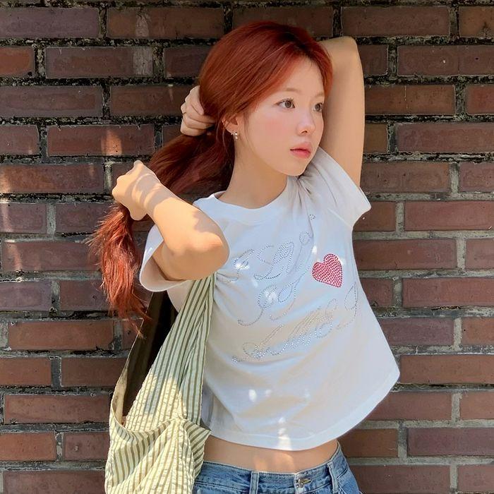AMES HOTFIX CROP TEE WHITE