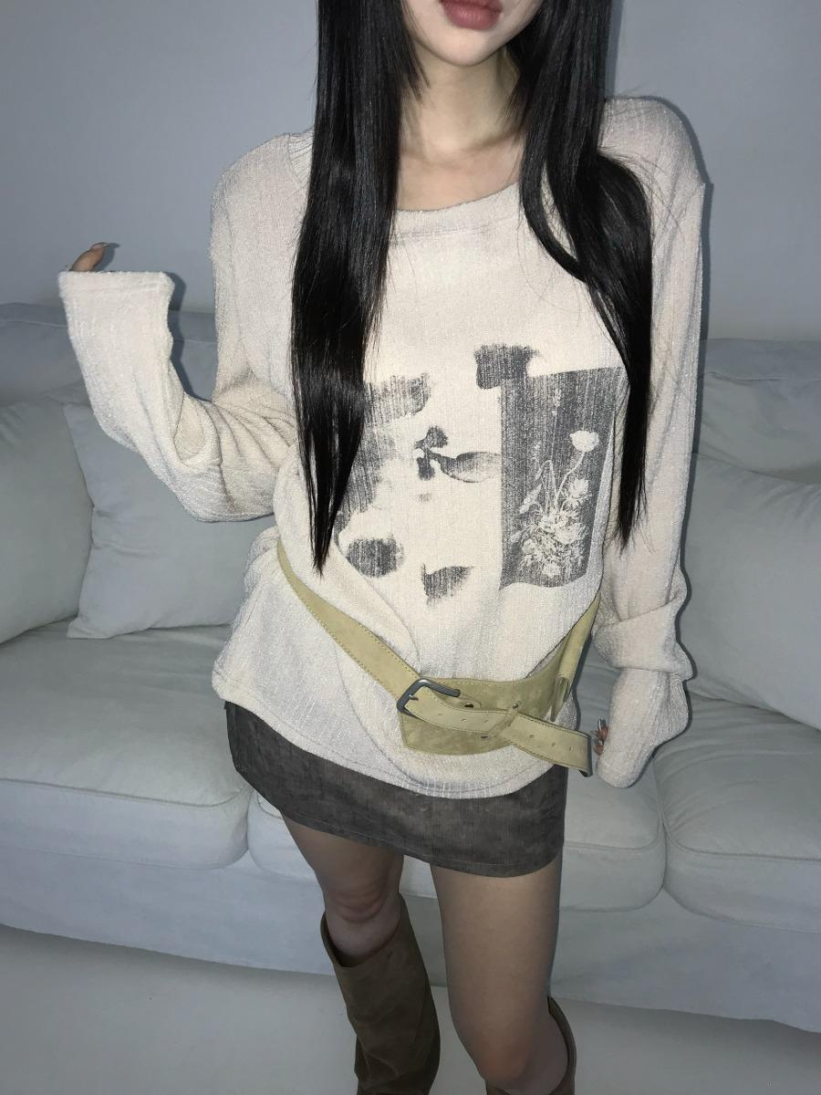 디에어타운 log printing knit (2 color)