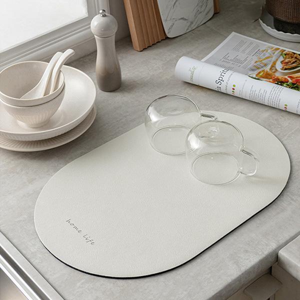 타원형 규조토 식기 드라잉 매트 설거지 건조 패드