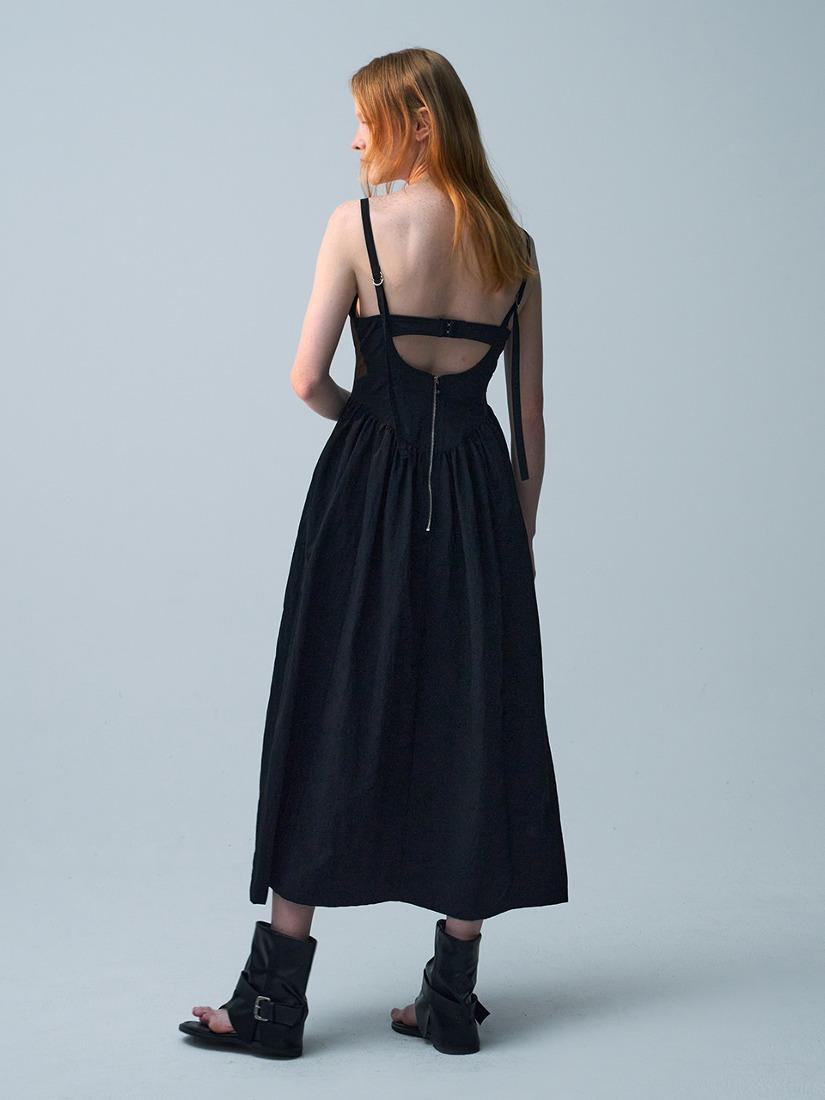 나일론 코르셋 원피스_블랙