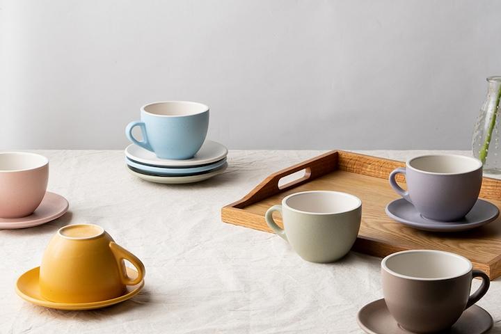 Mano 빈티지 카페 라떼용 점박이 커피잔 300ml