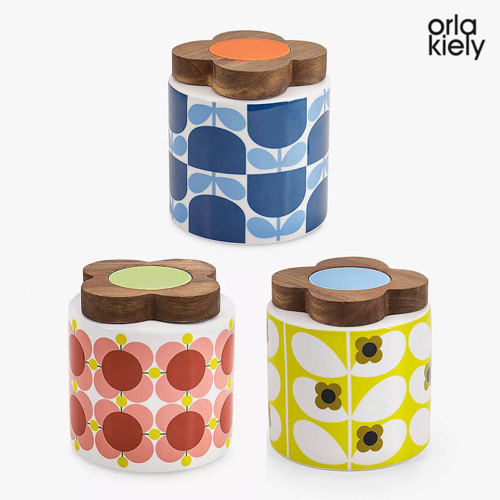 Orla Kiley 올라카일리 플라워 세라믹 보관함 양념통 스토리지자 750ml