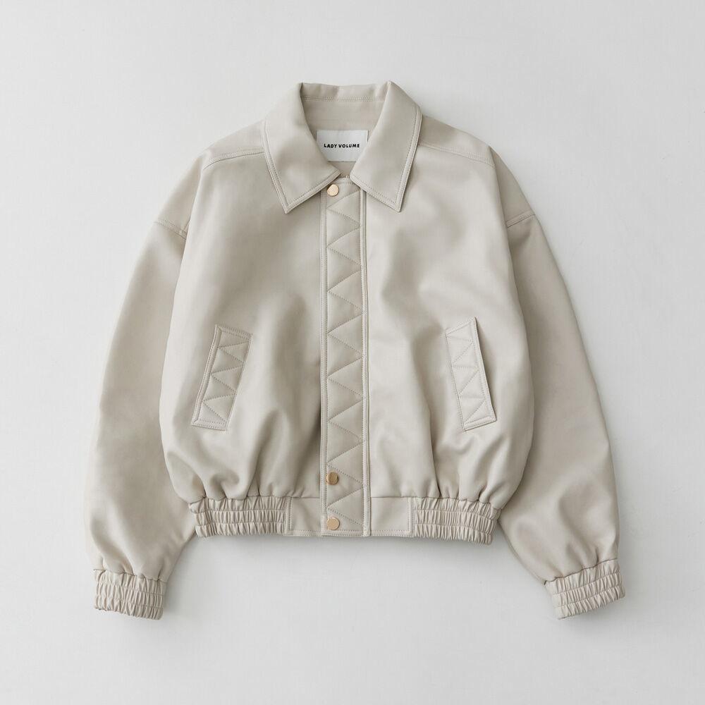 9098 VEGAN LEAHTER BLOUSON_CREAM