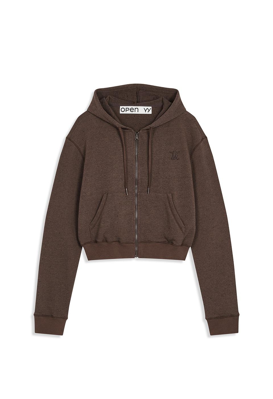 LOUNGE ZIP HOODIE, BROWN