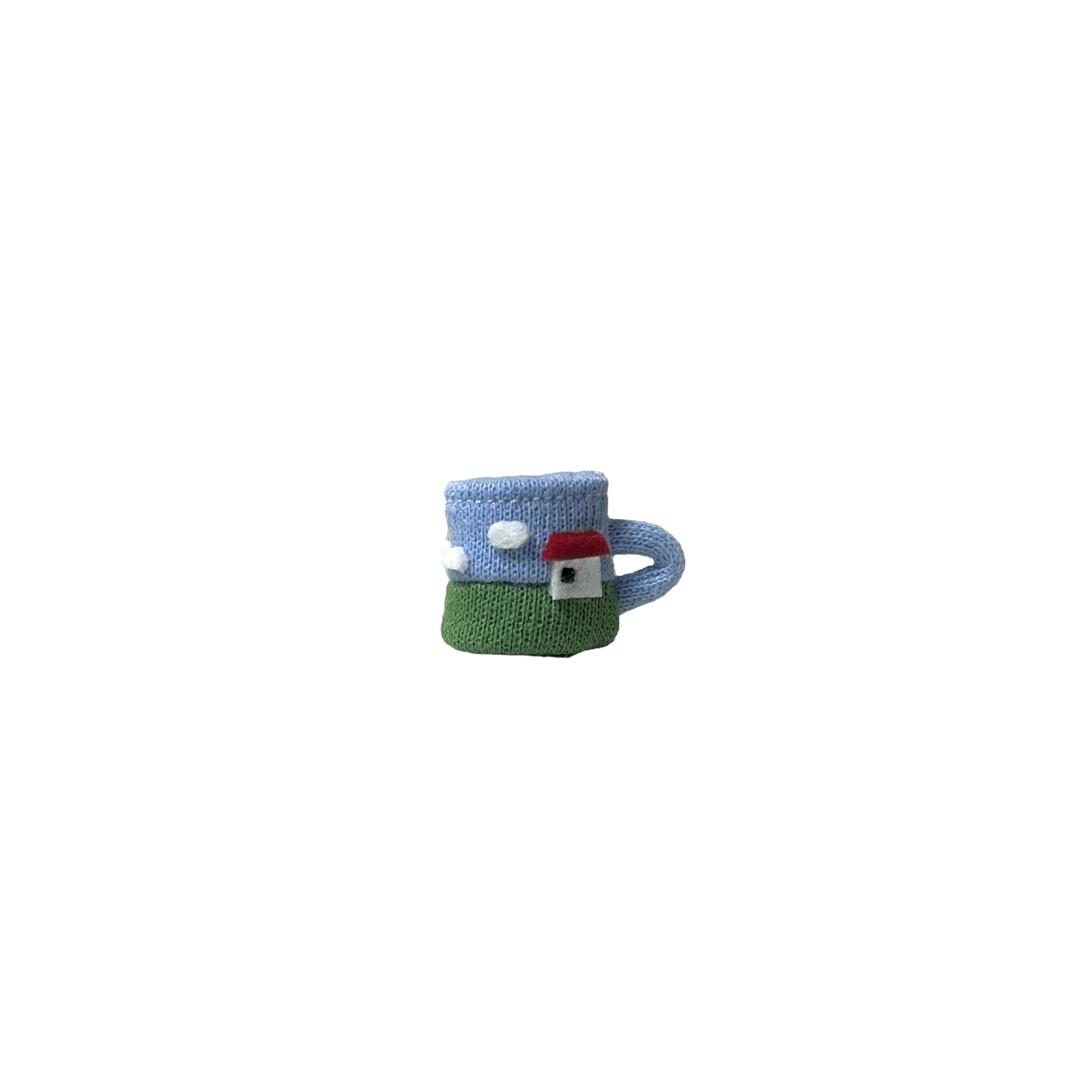 Fabric mug keyring (´O｀) 💭