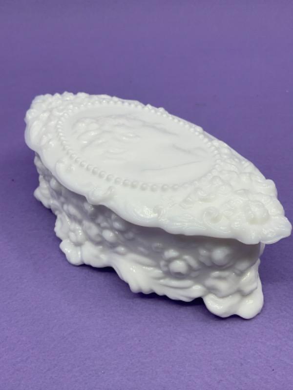 포스토리아 제니 린드 밀크 글래스 드레서 박스-dlTsms rmeofh-clq- Fostoria Jenny Lind Milk Glass Dresser Box