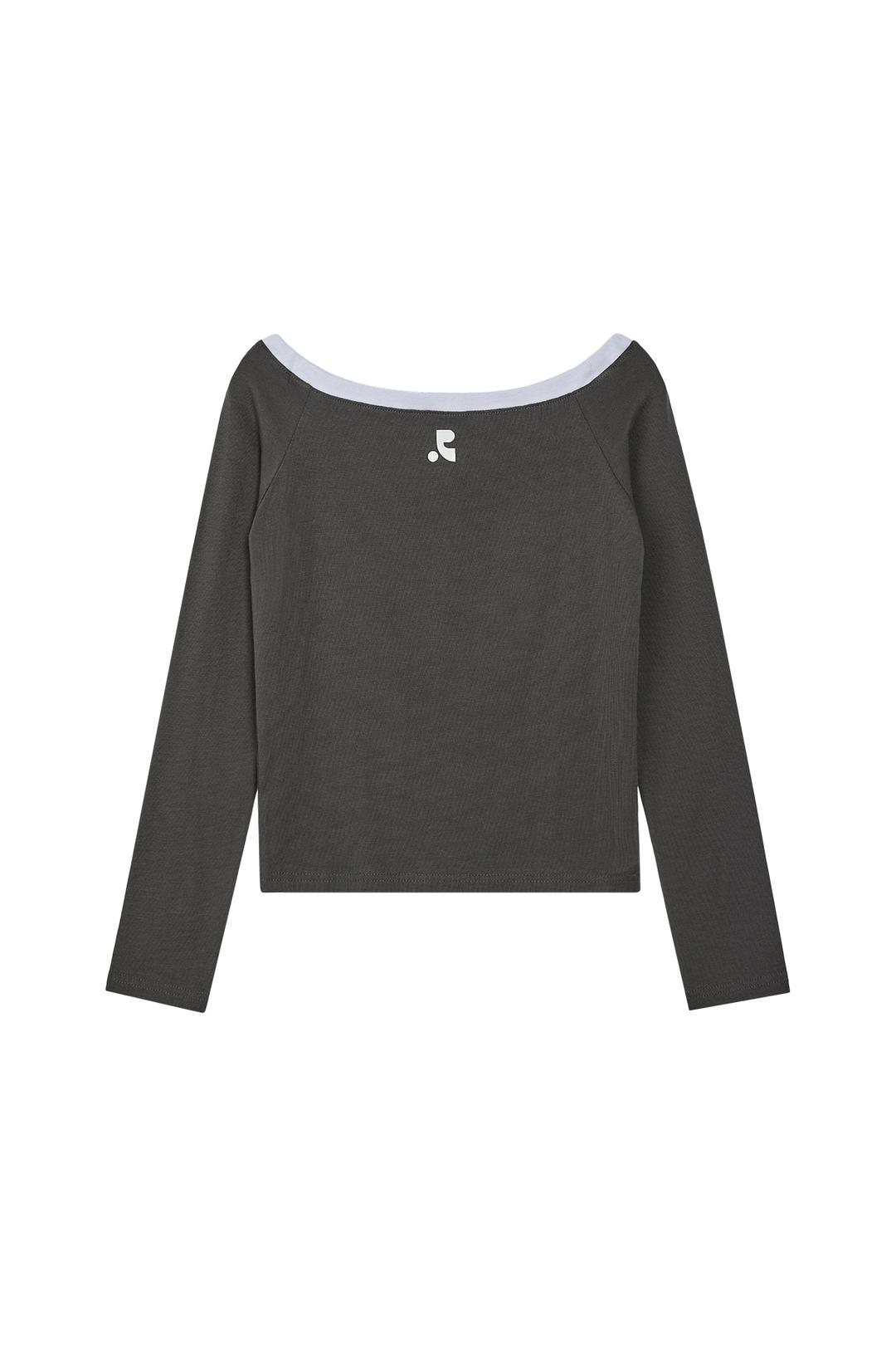 OFF-SHOULDER TOP - CHARCOAL