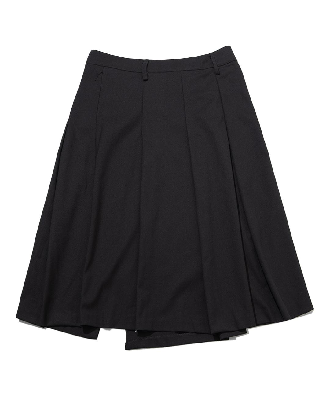 Double-breasted midi layered wrap pleated skirt