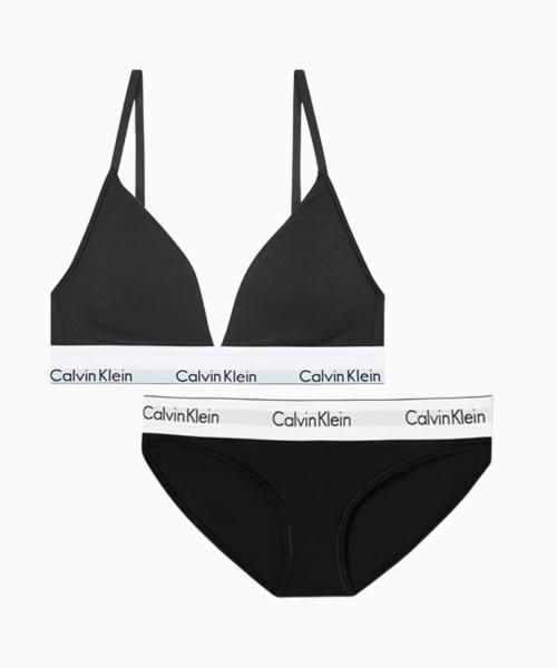 여성 아이콘 코튼 모달 트라이앵글 세트_블랙