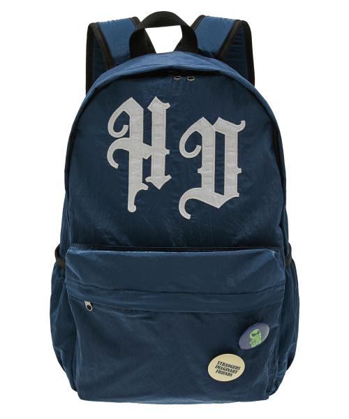 HD 아플리케 나일론 백팩 네이비