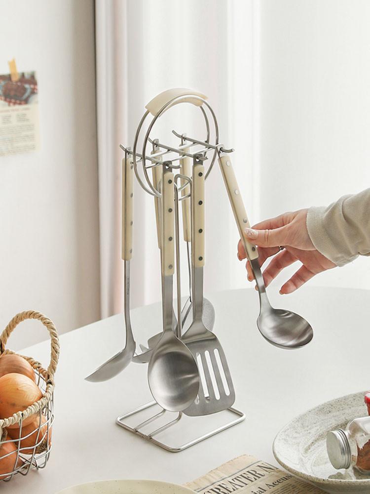 프렌치 키친툴세트+홀더 7P구성 2color / 조리도구 국자 스푼 뒤집개