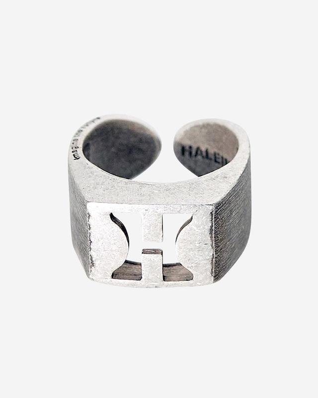 BLUSHED SILVER H PUNCHED RING(SA107)