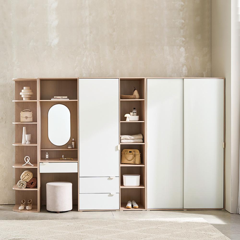 바스포르 레이나 E0등급 슬라이딩 전신 거울 미니 싱글 옷장 세트 400 600 1200