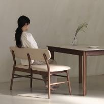 오스비 월넛 원목 카페 인테리어 벤치 2인용 3인용
