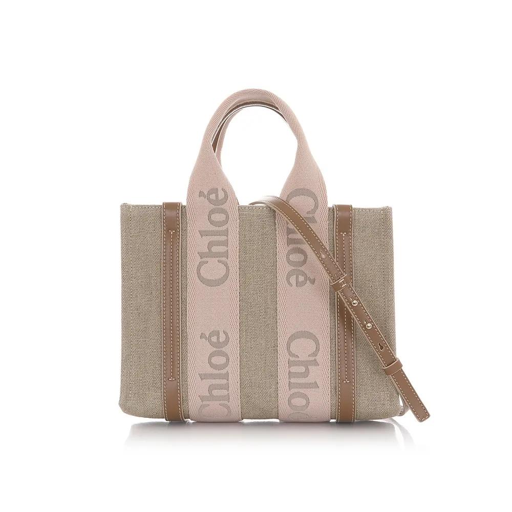 [관부가세포함/당일배송] 끌로에 우디 핑크 베이지 스몰 토트백 CHC23AS397L17 26Y