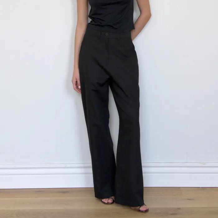 [3rd] Comfort Linen Slacks_Black