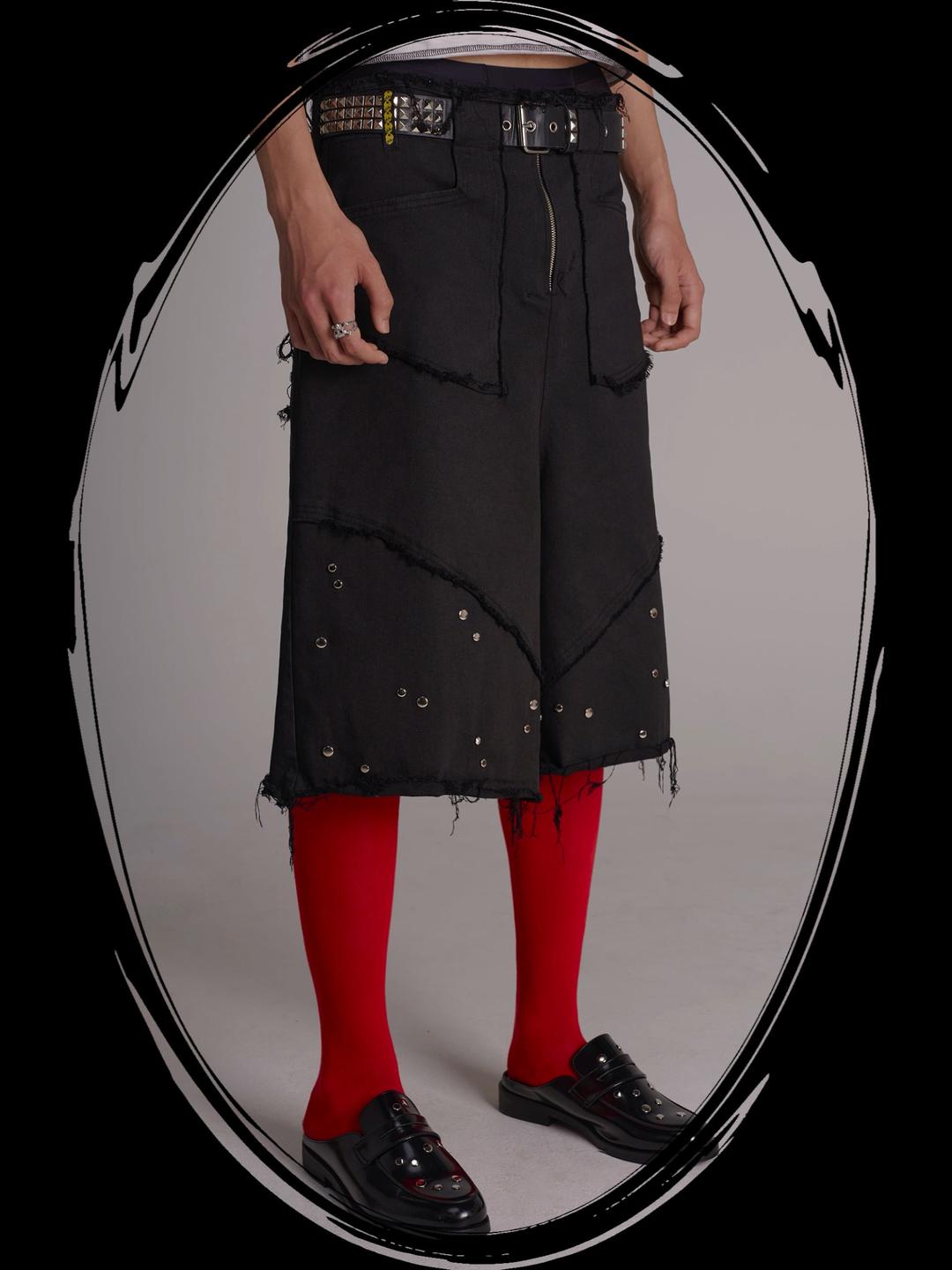 illegal stitch bermuda shorts (black)