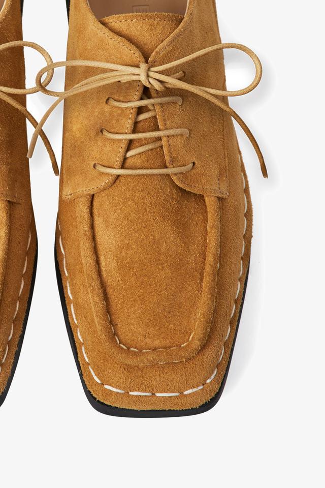 30mm Taylor Suede Moc-toe Derby (Beige)