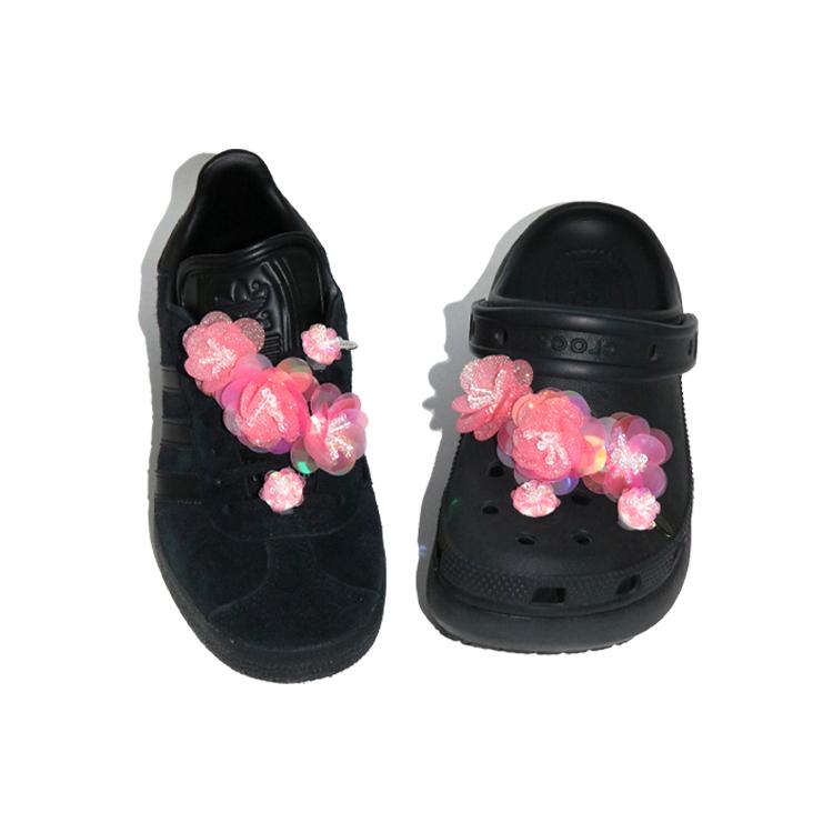 blooming flower shoecharm (set, pink)