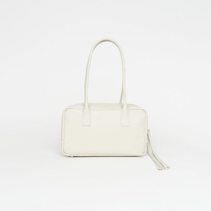 Leather Soft Square Bag (Ivory)