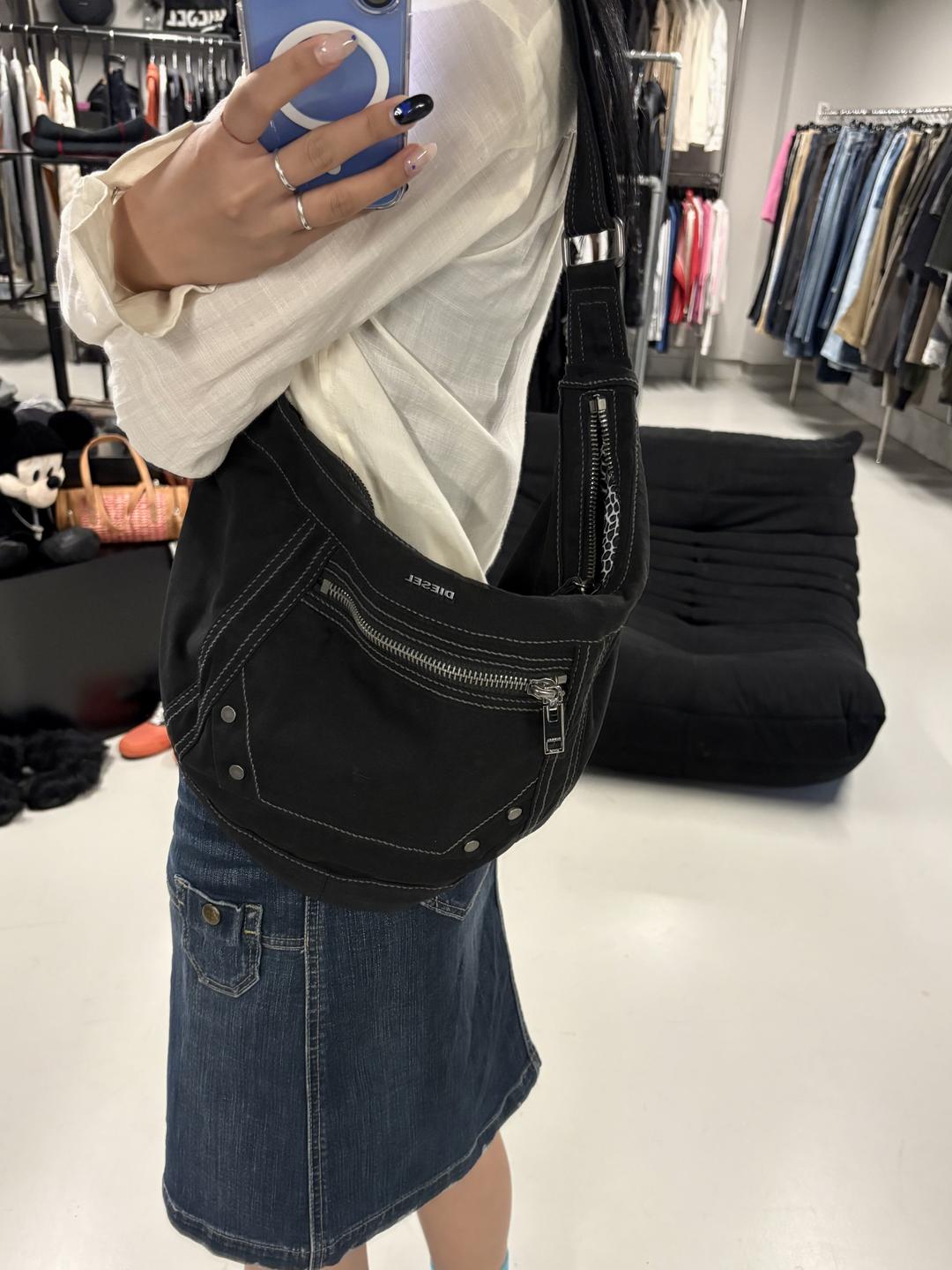 DIESEL cotton stitch shoulder bag -5 (room)