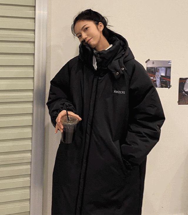 오늘출발 블랙 M~XL & 베이지 S / 겨울 롱패딩 롱파카 후드탈부착 꾸안꾸 데일리 자켓