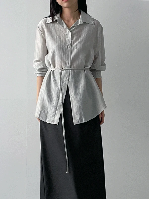 렌느 벨티드 루즈핏 블라우스 (3C)