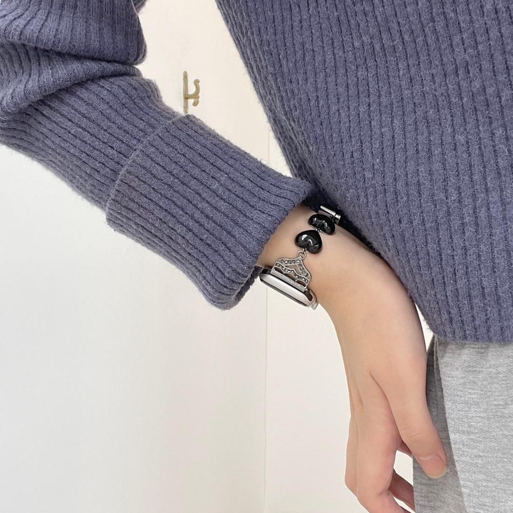 [사장픽] 통통하트 / 애플워치 스트랩 메탈 워치스트랩 큐빅 하트 진주 큐빅스트랩 키치 하이틴 생일선물 당일출고 케이스