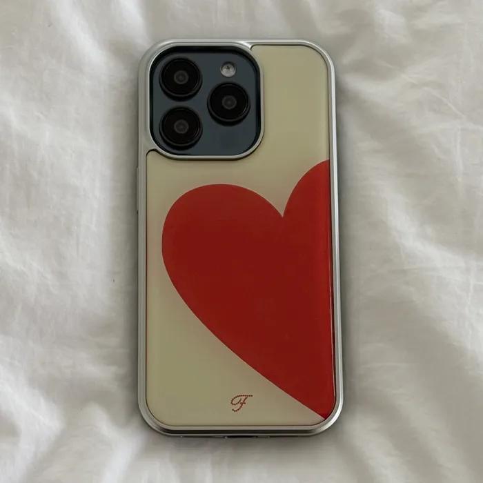 실버 에폭시 범퍼 폰케이스 - POP HEART(Cream Beige)