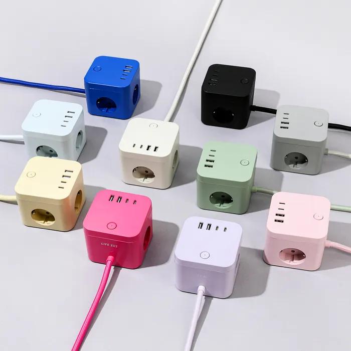 라이프썸 큐브 멀티탭 3구 4포트 USB C타입 1.8m (LFS-HA53) 10종 택1