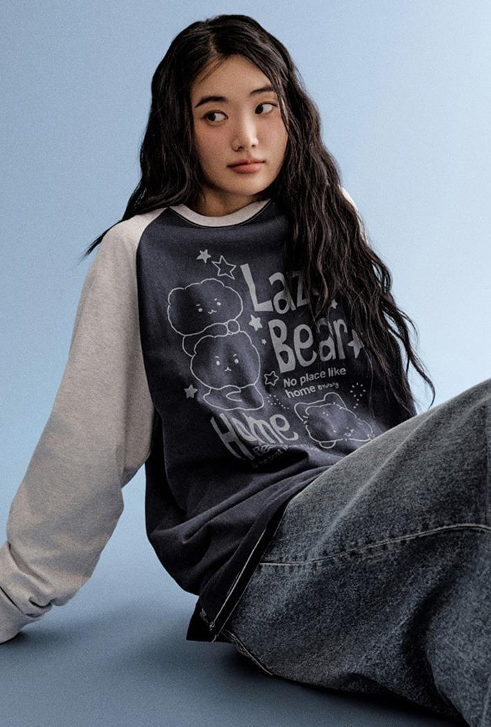 [망그러진곰] 긴팔티(NAVY)_SPLAG23U03