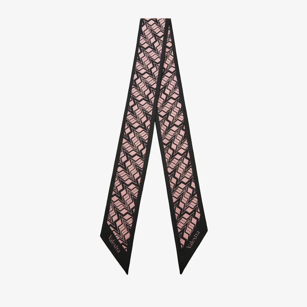 Silk Band Abstract - Black/Peony Pink