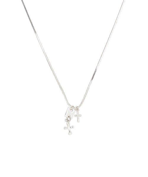 [silver925] double cross necklace