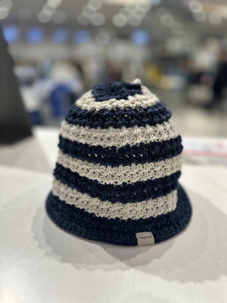 꼬모니노즈 STRIPE KNITTING BUCKET HAT (WW9N3SDAC101)