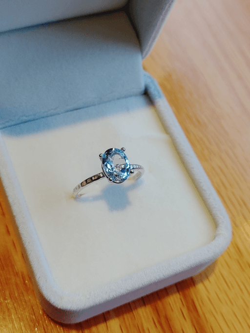AAA+ 블루토파즈 은반지 silver92.5