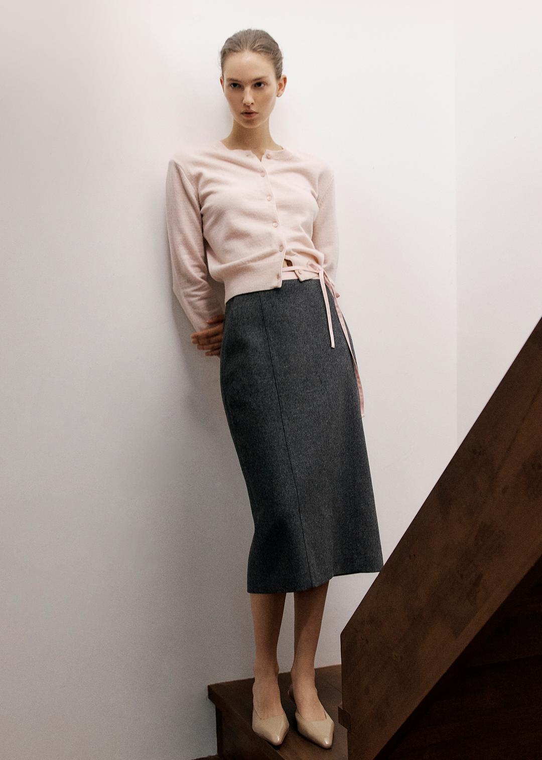 케일리 타이 울 스커트