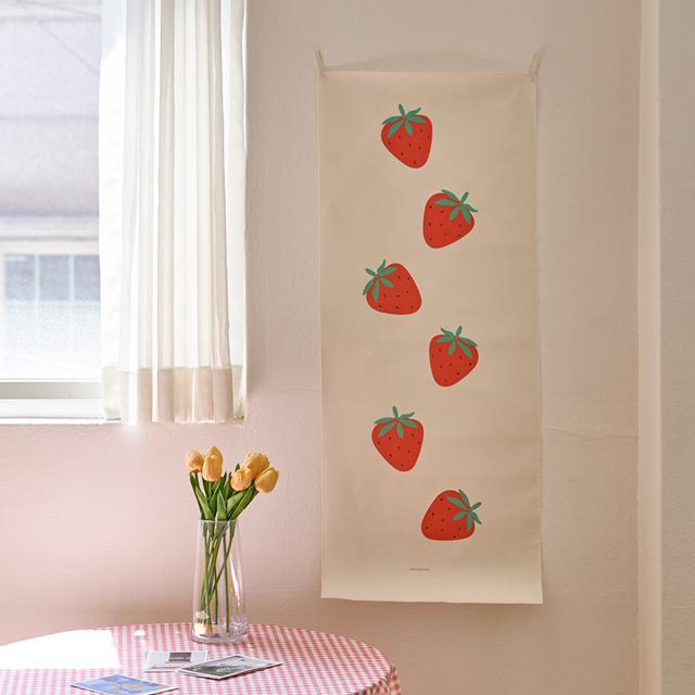 strawberry/딸기 B_세로형 패브릭 포스터 / 바란스커튼(2size)