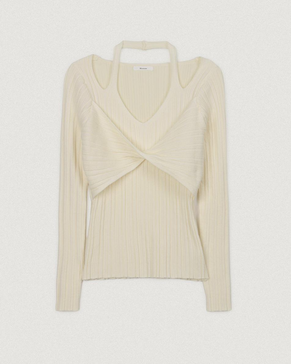 모어렌 [MADE] [tnt0838] 아일 레이어드 홀터넥 니트