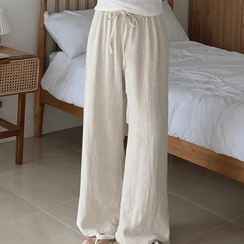 [국내제작/여름필수템!] 코지 린넨 밴딩 와이드 롱 팬츠