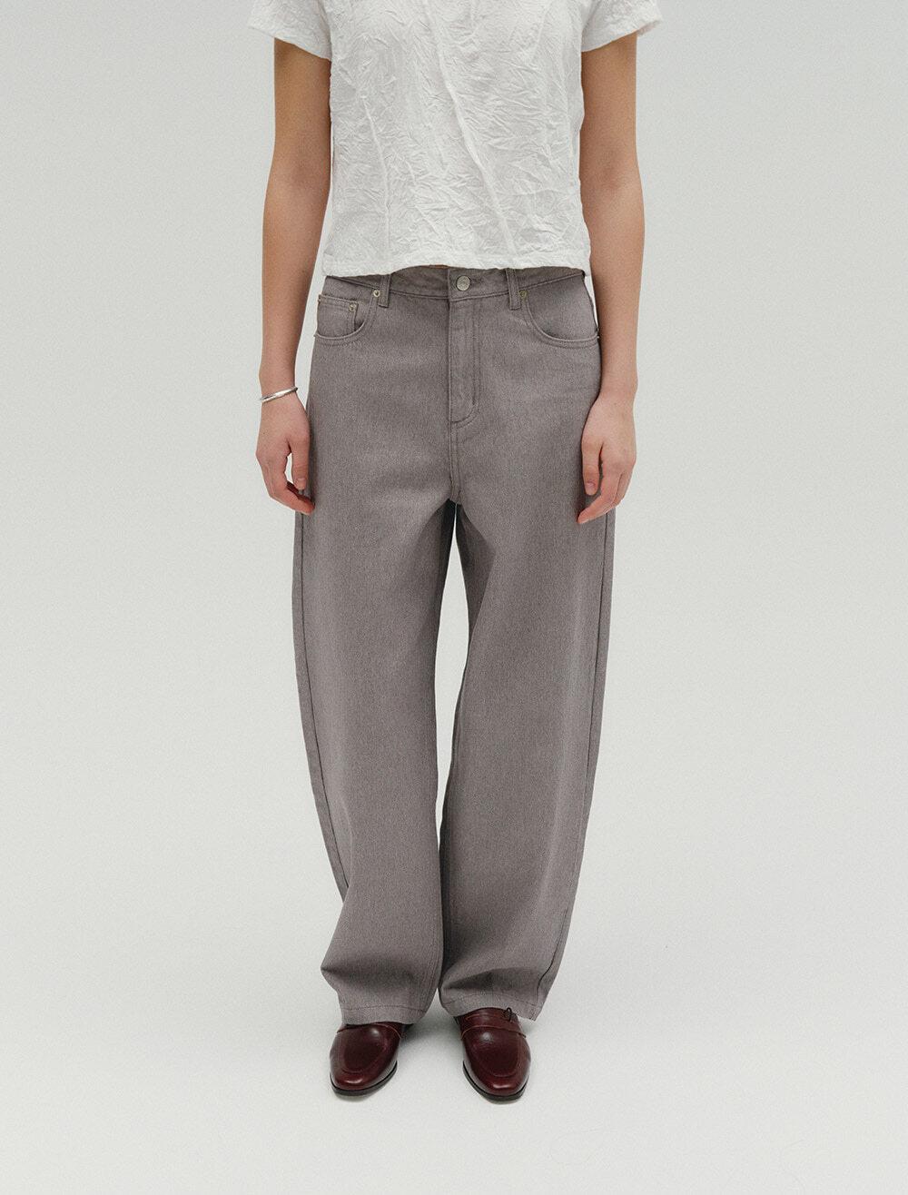 CURVED SILHOUETTE COLOR DYEING JEAN [GREY]