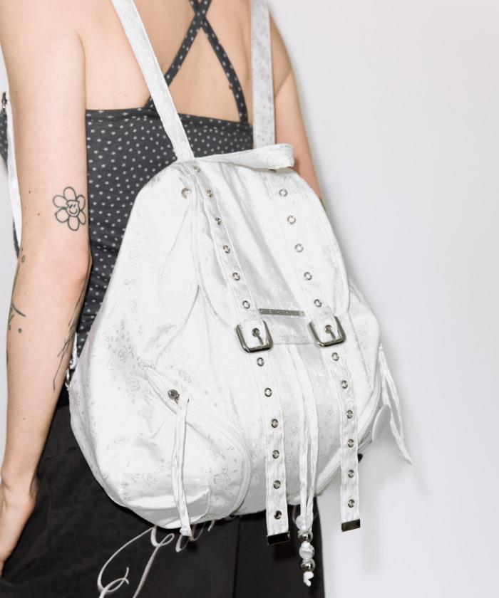 SATIN EYELET BACKPACK (WHITE) F26QE989