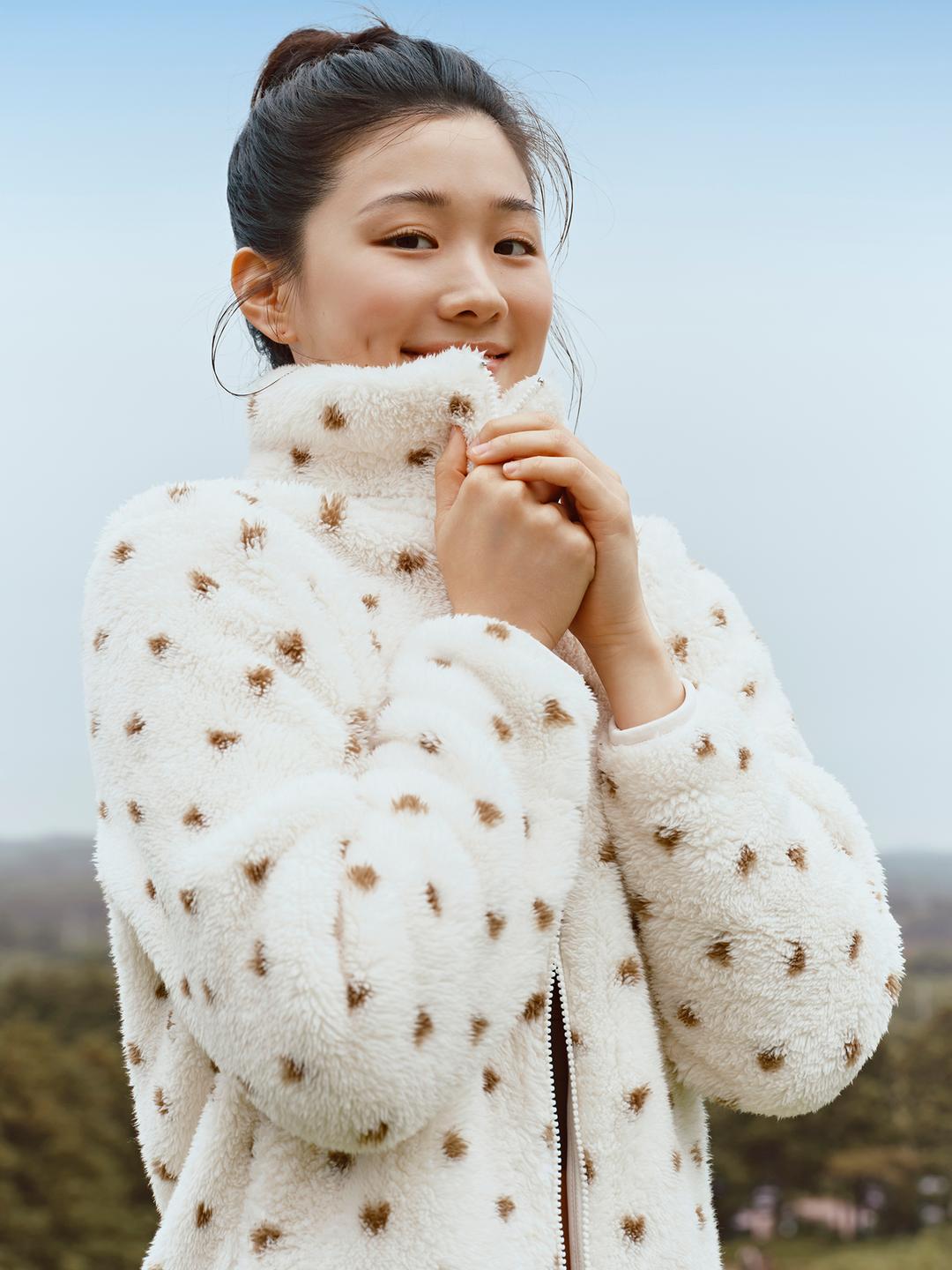 탑텐 여성 플러피플리스 하이넥 집업_MSF4TC2912