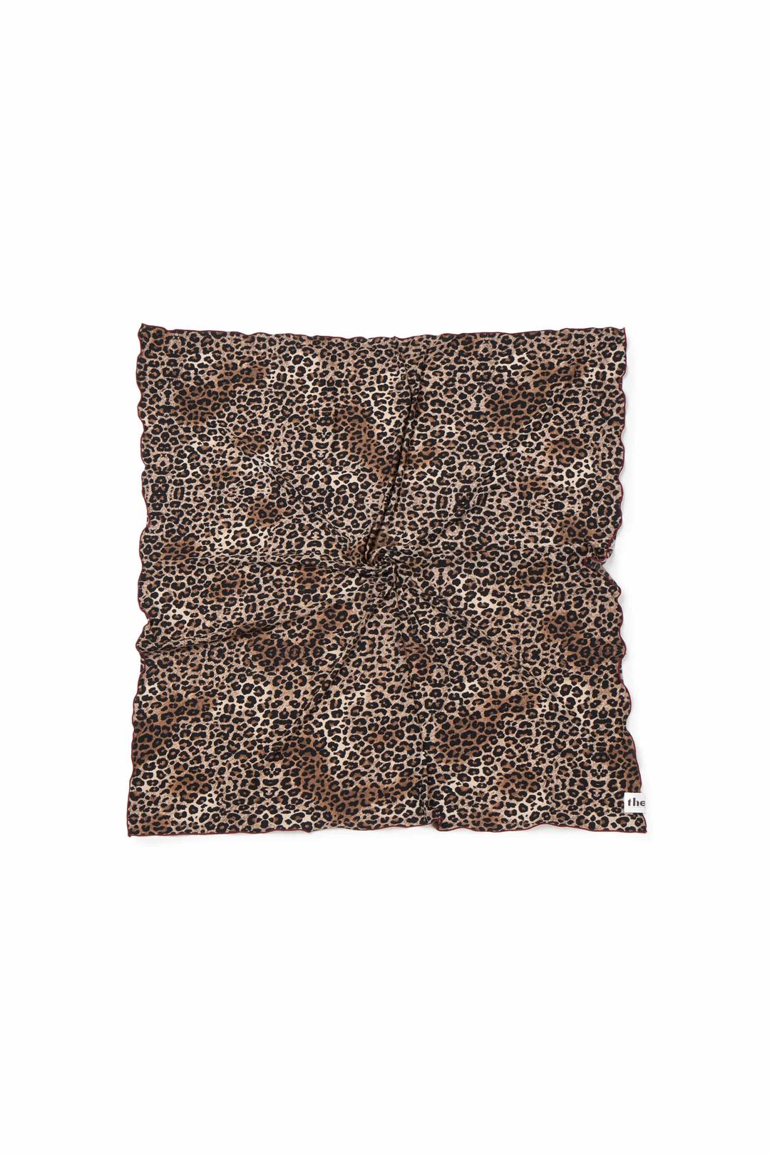BURGUNDY LEOPARD SQUARE SCARF