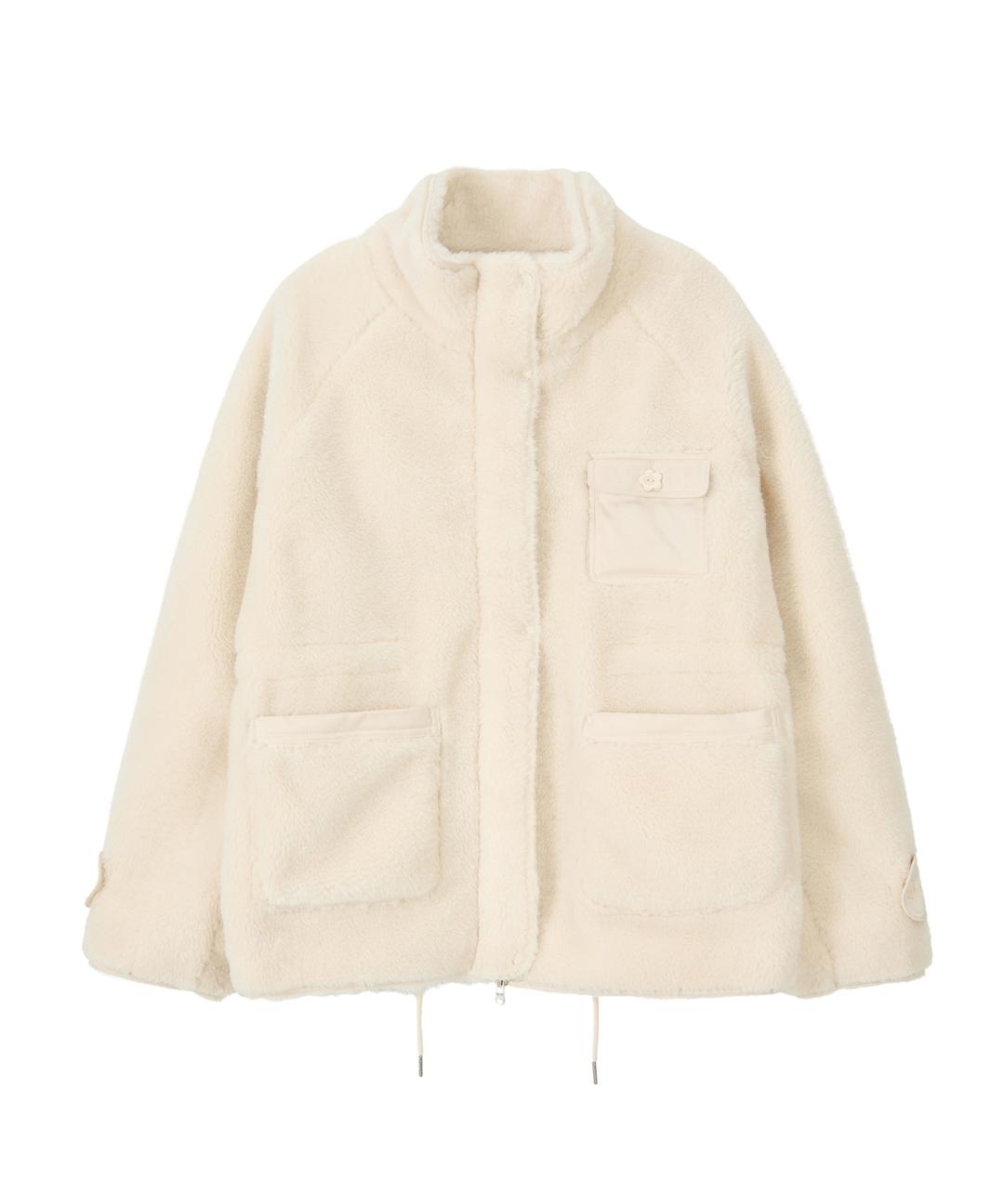 Ewe Fur Half Jacket-Ivory