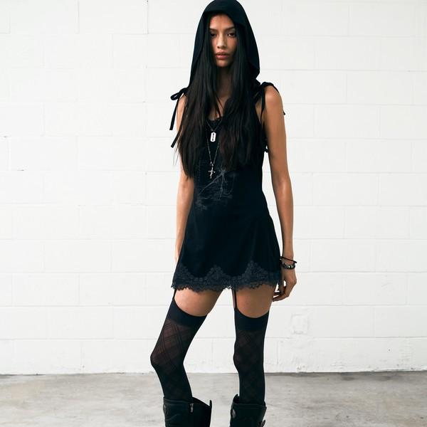 5/11 예약배송 Lace Hoodie Dress (BLACK)