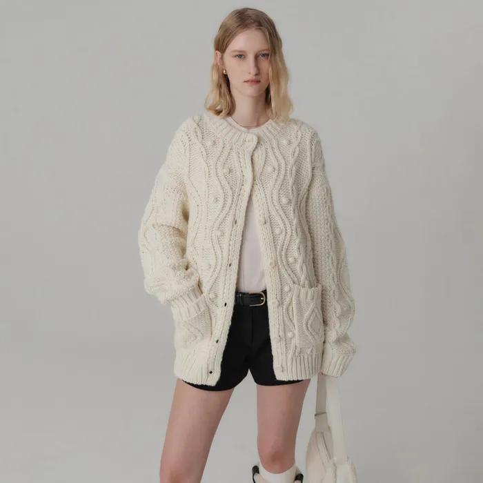 설리 청키 니트 가디건_아이보리 / SULLY CHUNKY KNIT CARDIGAN_IVORY